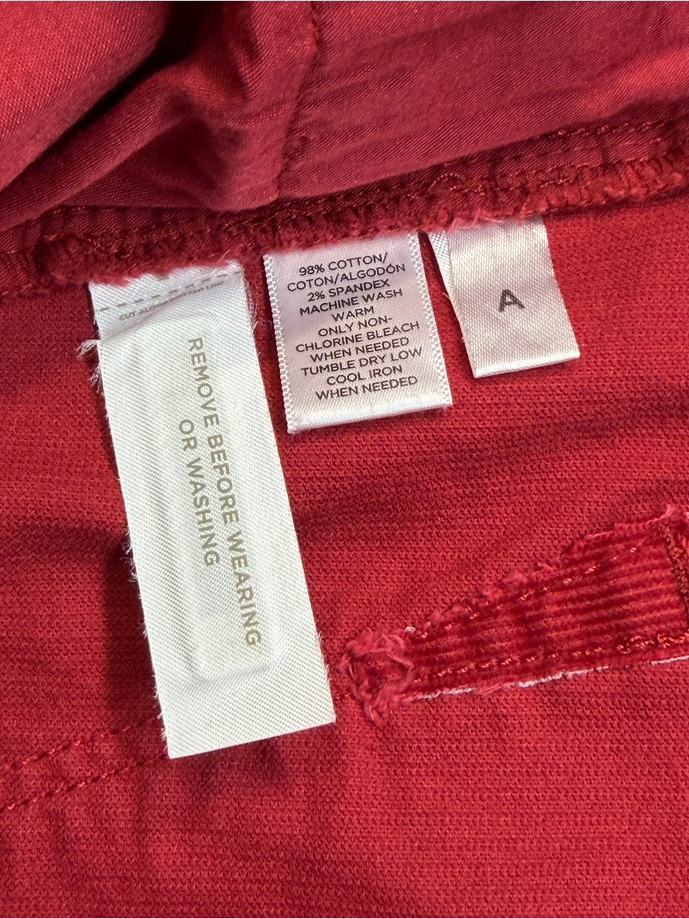 LOFT Red Corduroy Flare Crop Pants - Picture 6 of 8
